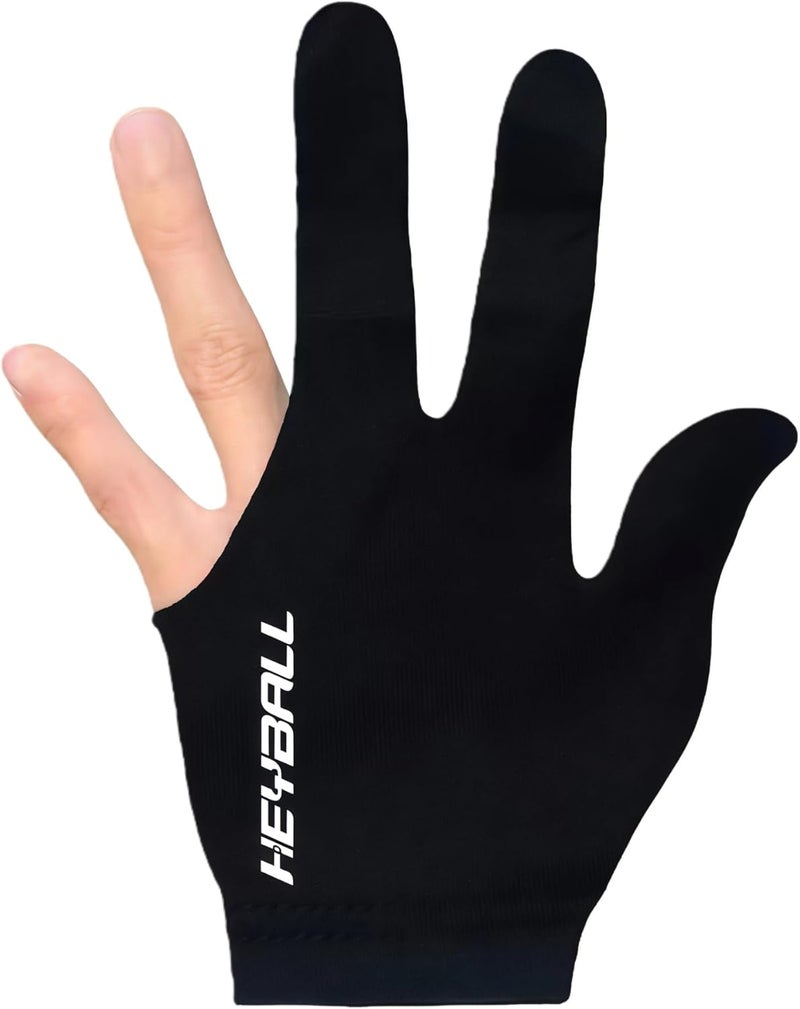 Billiard Pool Gloves for Left Hand 3 Finger, Splicing Process, Snooker Cue Sport Glove Popular Sizes for Men & Women